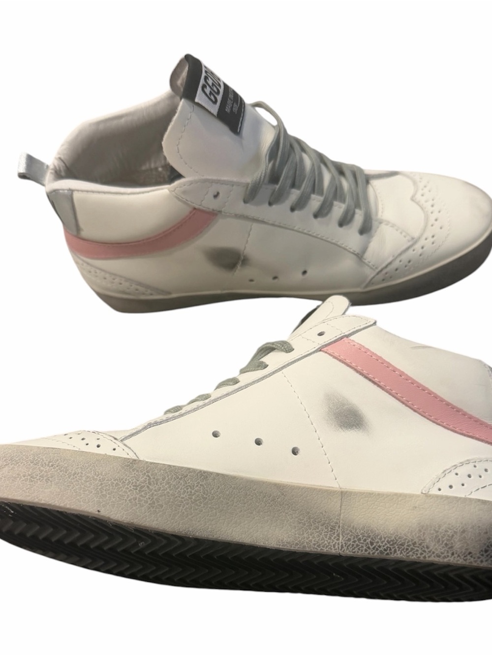 Golden Goose GGDB Mid Star Sneakers Pink, Silver White Leather women 39 - Picture 3 of 8